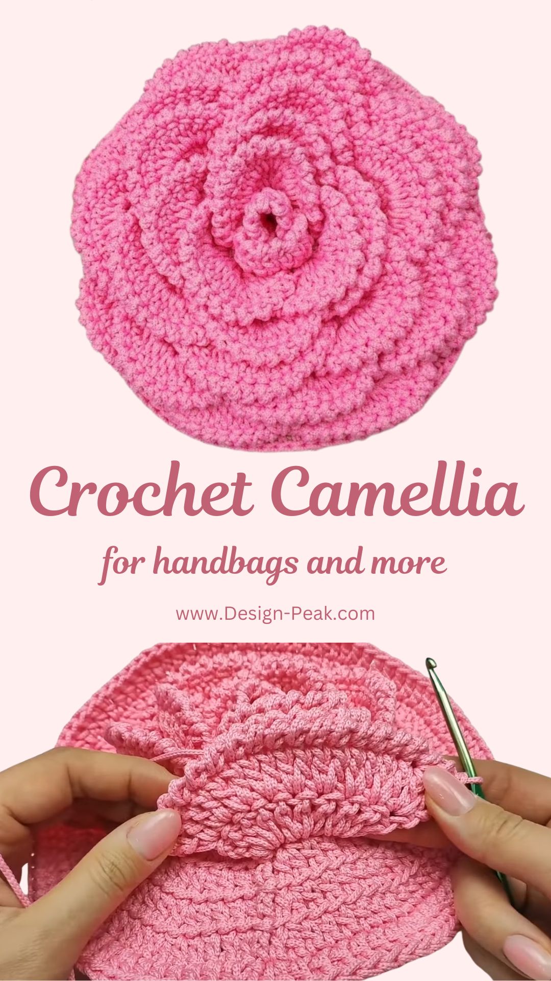 Crochet Handbag Camellia: A Modern Floral Beauty